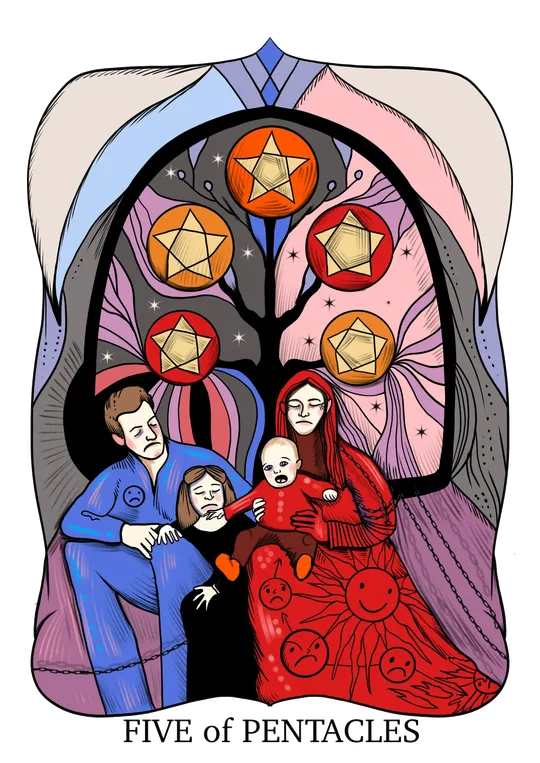 Five of Pentacles tarot card