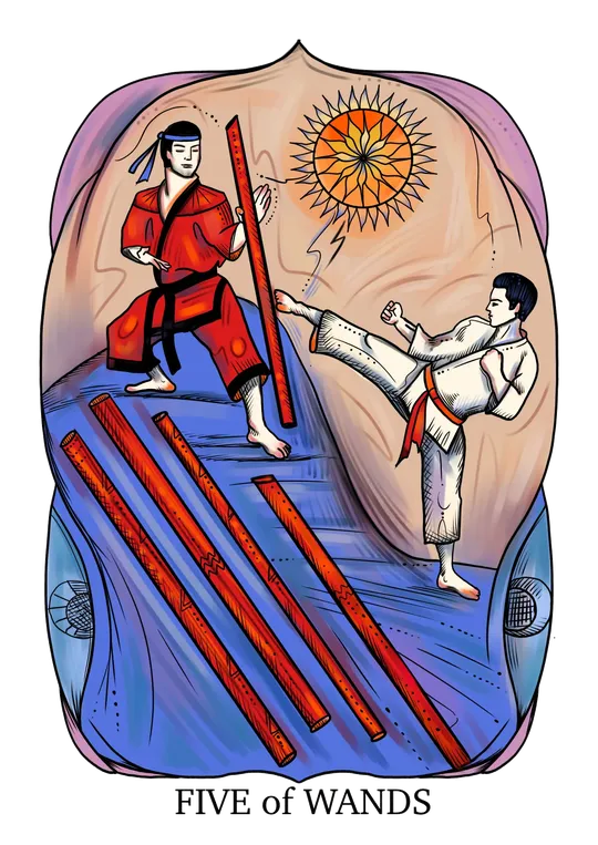 Five of Wands tarot card