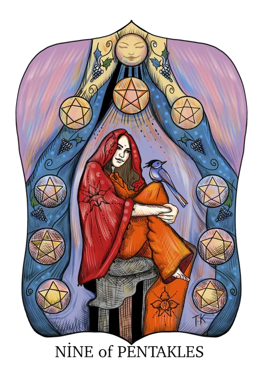 Nine of Pentacles tarot card