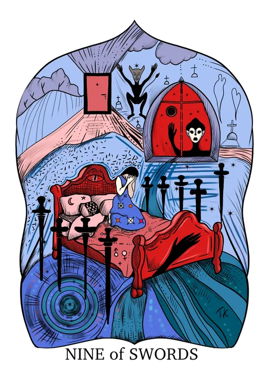 Nine of Swords tarot card