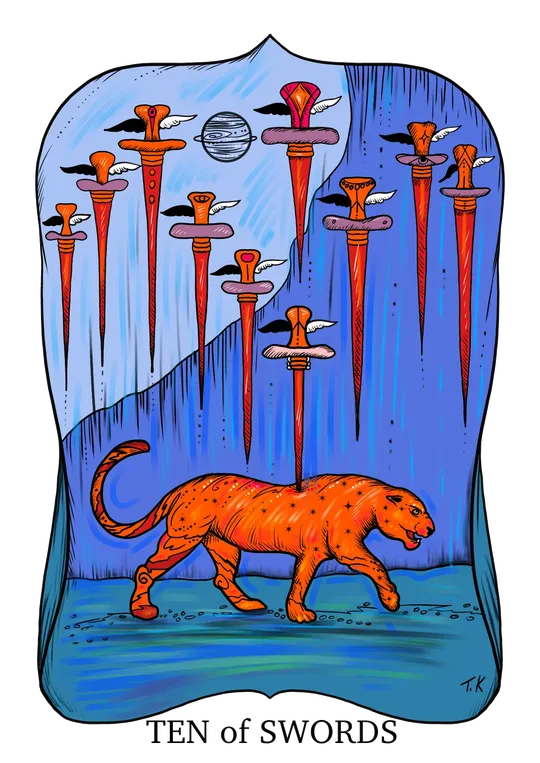 Ten of Swords tarot card