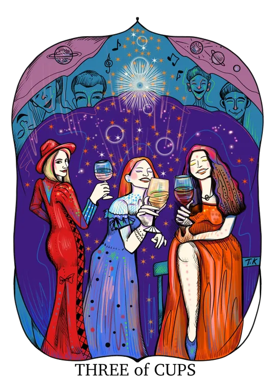 Three of Cups tarot card