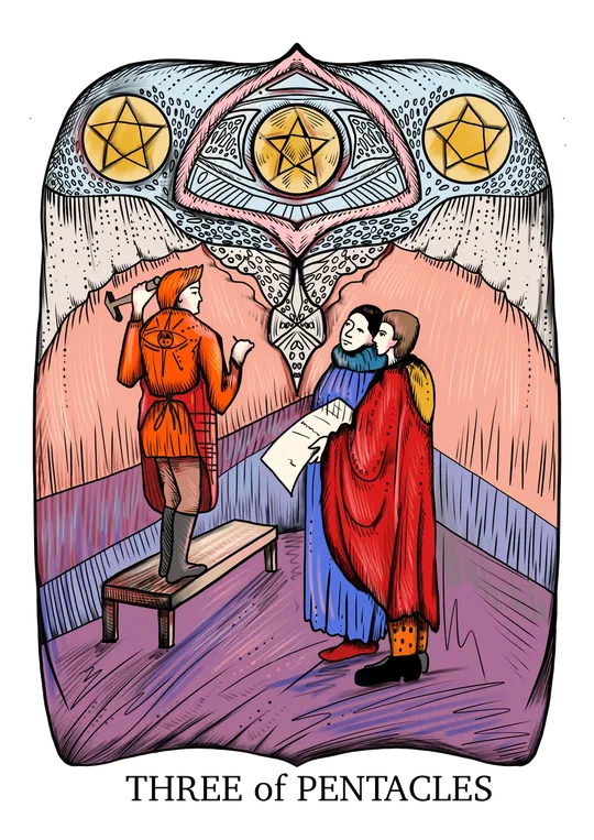 Three of Pentacles tarot card