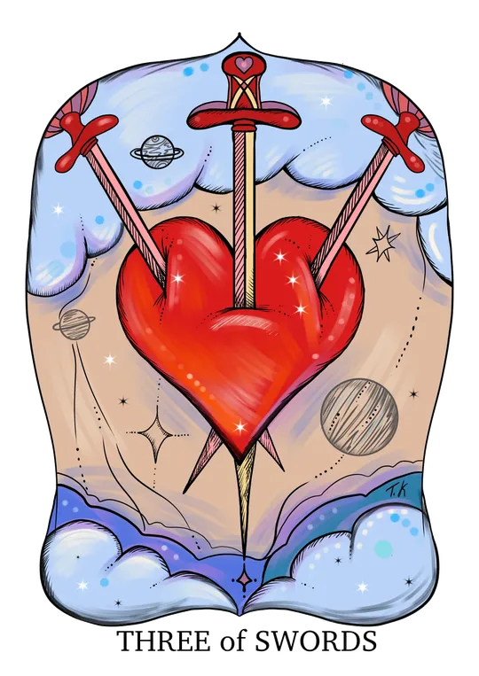 Three of Swords tarot card