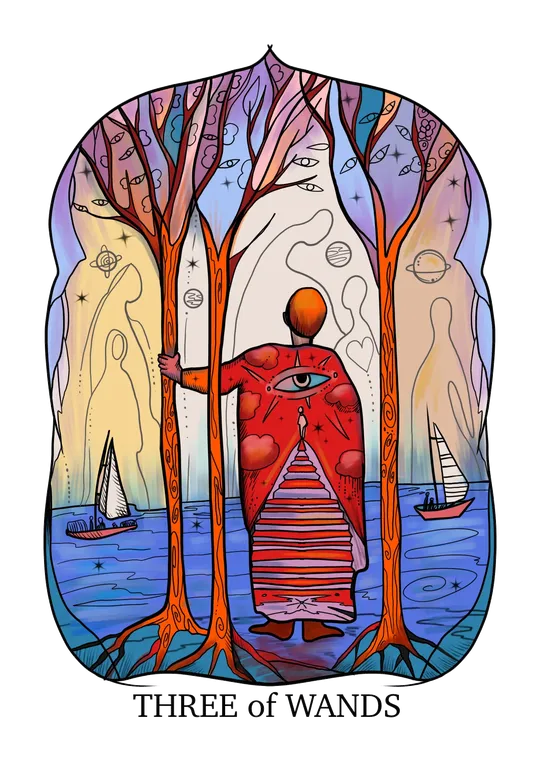 Three of Wands tarot card